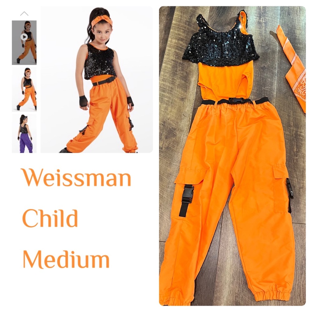 Weissman Black and Orange Girls Hip hop costume